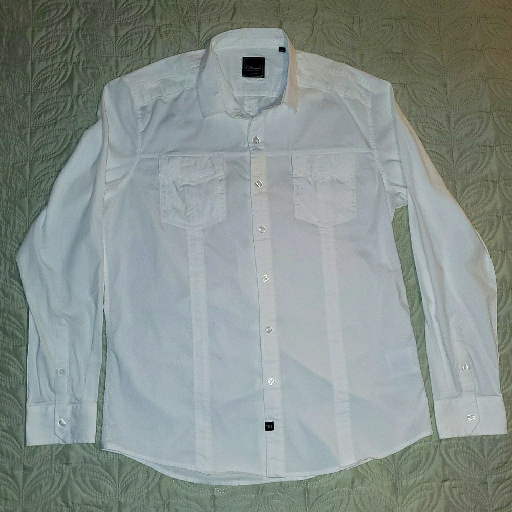 7 Diamonds long sleeve white dress shirt